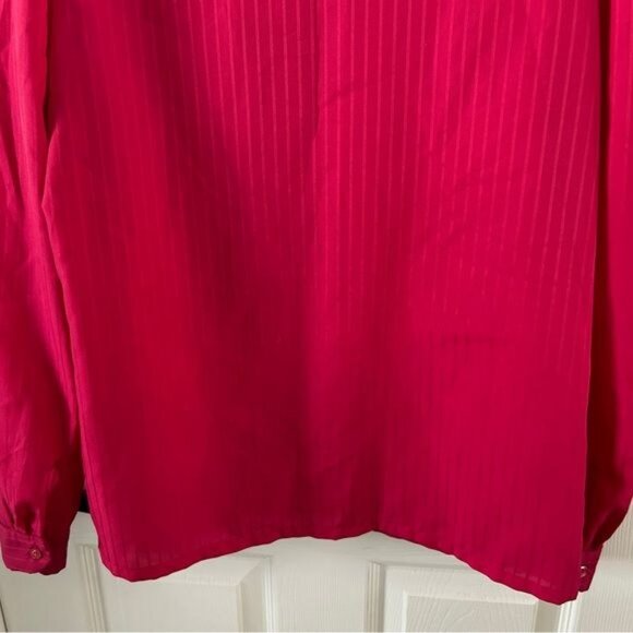 Ashley Hall Vintage Red Blouse Sz 14 - Picture 15 of 16